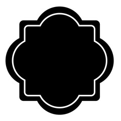 Black and white frame, PNG with transparent background.