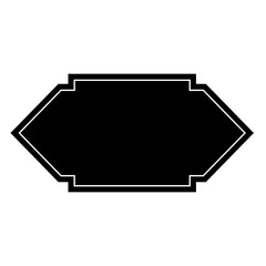Black and white frame, PNG with transparent background.