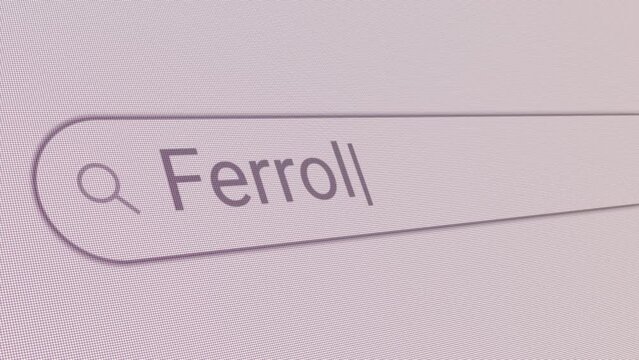 Search Bar Ferrol 
Close Up Single Line Typing Text Box Layout Web Database Browser Engine Concept