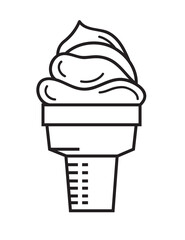 Ice cream line art illustration, PNG with transparent
