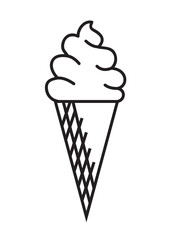 Ice cream line art illustration, PNG with transparent