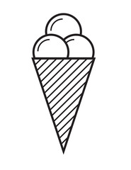 Ice cream line art illustration, PNG with transparent