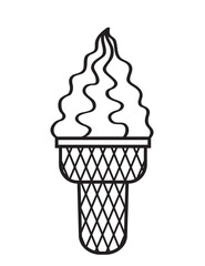 Ice cream line art illustration, PNG with transparent