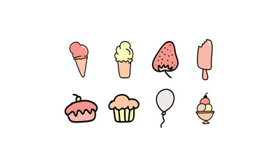 Deserts vector set icon design. Modern vector icon design template