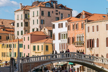 Fototapeta na wymiar Bridges over interior channels in Venice