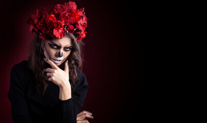 Halloween female model. Scary and beauty!