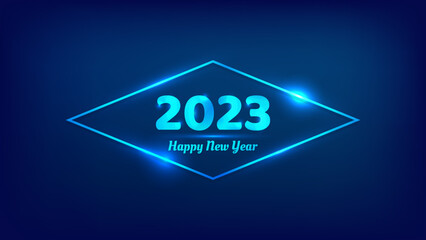 2023 Happy New Year neon background