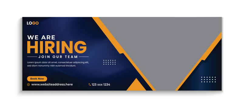 Modern job hiring cover banner design template for company, corporate or business