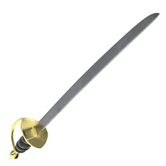 3d rendering illustration of a Caribbean pirate sword