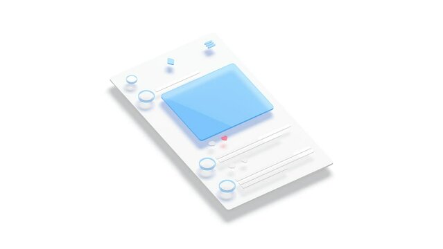 Social media app interface frame, different types swipe, looped switch