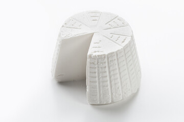 whole cottage cheese on white background