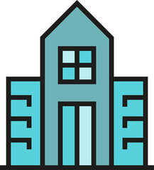 city building icon illustration
