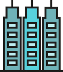 office and apartment building icon illustration