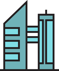office and apartment building icon illustration