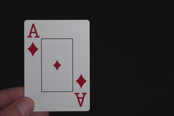 Ace of Diamonds on Black