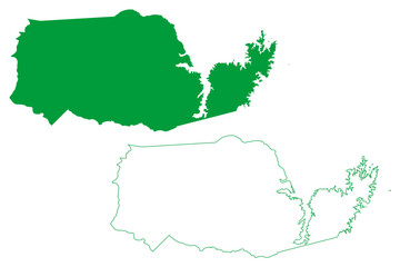 Pires Ferreira municipality (Ceará state, Municipalities of Brazil, Federative Republic of Brazil) map vector illustration, scribble sketch Pires Ferreira map