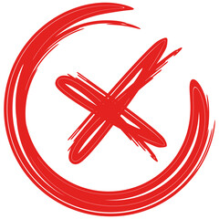 Obraz premium wrong mark symbol grunge and hand drawn illustration