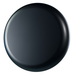 Fototapeta na wymiar 3d black metallic coin shape. Dark isolated png element
