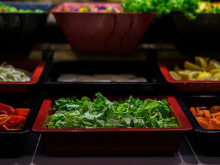 fresh vegetables at the hotel buffet