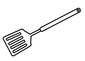 Black outline kitchen utensil, PNG with transparent background.