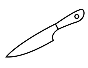 Black outline kitchen utensil, PNG with transparent background.