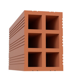 3d rendering illustration of a compartmentalized brick