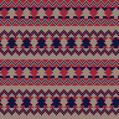 Christmas Tree Fair Isle Seamless Pattern Design