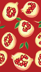 Pomegranate Illustration Fruit Vector Design Stock Image