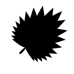 Leaf black logo, PNG with transparent background.
