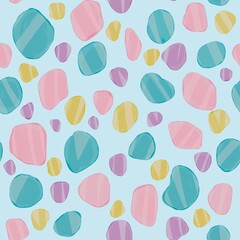 シーグラスのシームレスパターン　 sea glass