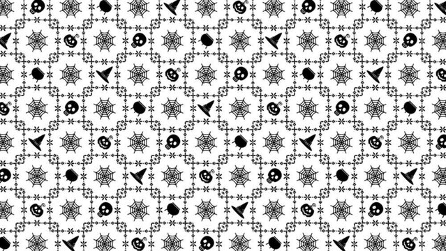 Halloween seamless loop animated pattern. Party and sale holiday animation.