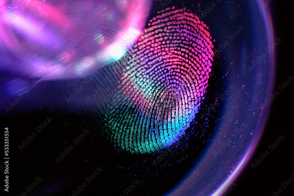 Fototapete beautiful abstract multicoloured fingerprint on background texture for design. macro photography vie