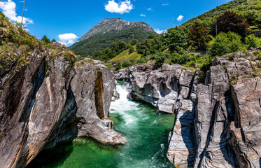 Verzasca River in Ticino Switzerland