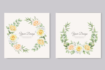 Fototapeta na wymiar yellow rose border and frame background design card