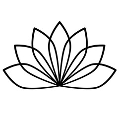 Lotus line art icon illustration. PNG with transparent background