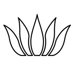 Fototapeta premium Lotus line art icon illustration. PNG with transparent background