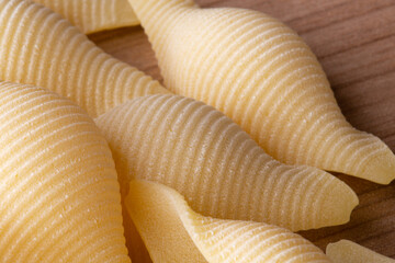 group of short durum wheat pasta