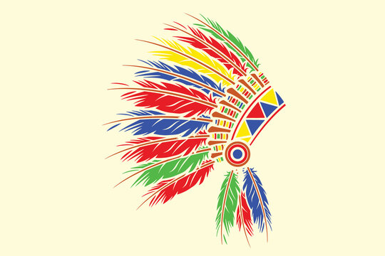 Headdress, Native American Headdress Sublimation Png, Native American Colorful Headdress T shirt Design,
