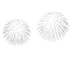 Silver colored firework, thin brush stroke lines. Isolated png illustration, transparent background. Design element for overlay, montage, collage. Happy new year concept.