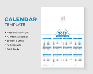 Calendar 2023 template, Desk Calendar 2023, Calendar Design, Set of 12 Months, Wall calendar, poster, week starts on Monday, planner, Calendar 2024