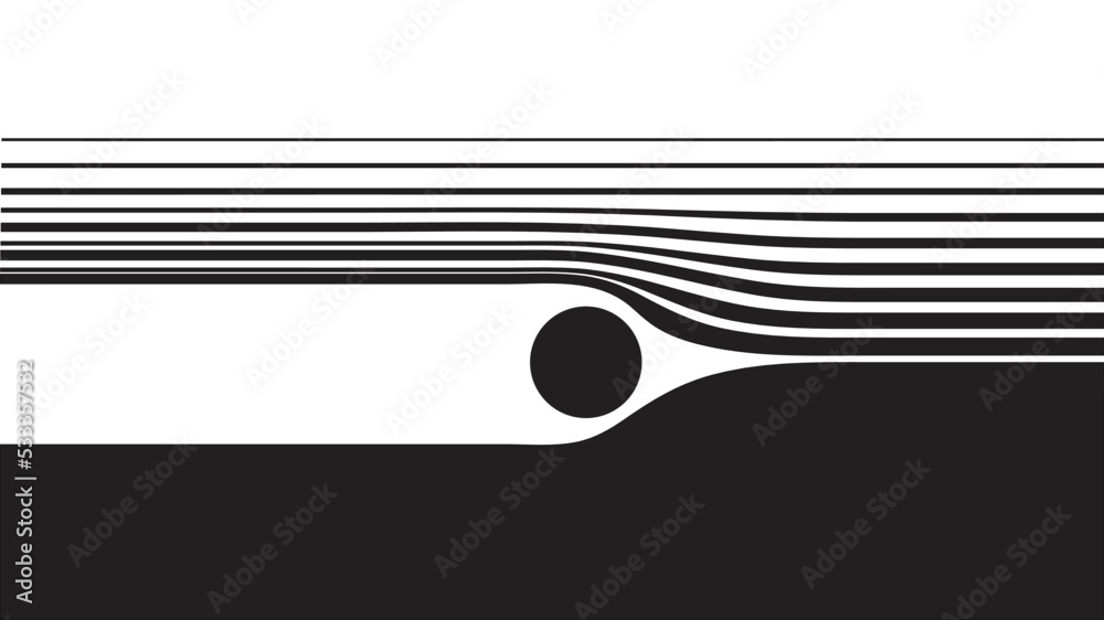 Leinwandbilder Abstract motion graphic design background . Dot and horizontal lines  . Transition shapes . Movement composition . Vector illustration