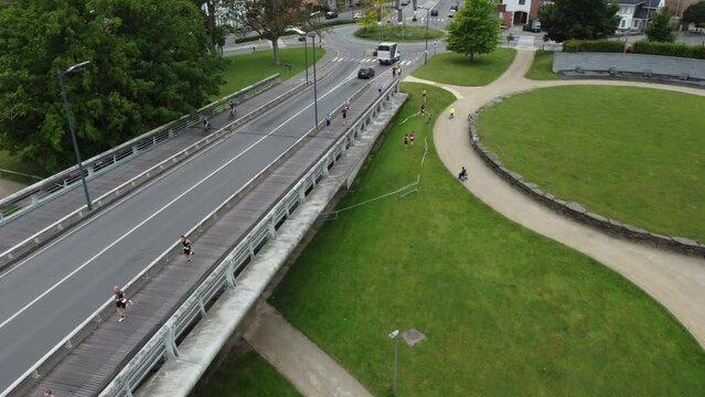Drone shot from the runner's duathlon Kortrijk Belgium 2022