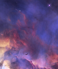 A colorful nebula in outer space