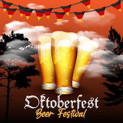 Octobrfest Background white copy space area, Suitable to use on octoberfest Event.
