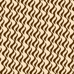 Brown waves pattern on beige background
