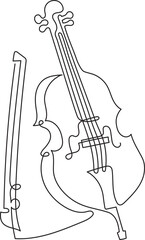 cello musical instrument music minimal outline art © swiitery