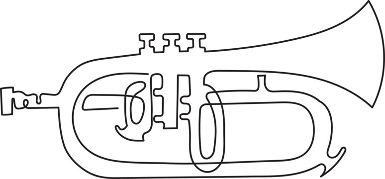 bugel musical instrument music minimal outline art