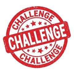 CHALLENGE text written on red round stamp sign.
