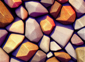 Small stone texture for background. abstract background with round pebble stones. stone wall texture photo