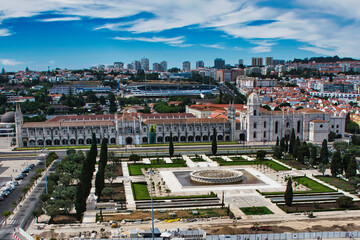 Fototapeta na wymiar The Jerónimos Monastery of Belém is a former monastery and UNESCO World Heritage Site located in Belém, Lisbon